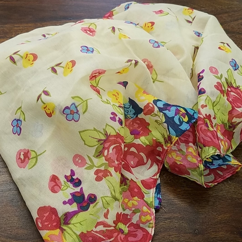 Floral 48 x 18 Sheer Lightweight Scarf
